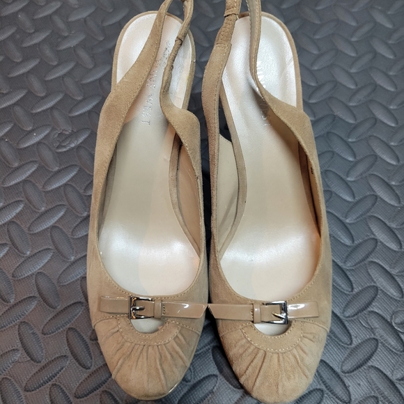 Nine West Shoes - NEW Nine West tan suede high heels size 8